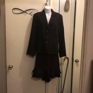 Brown skirt suit